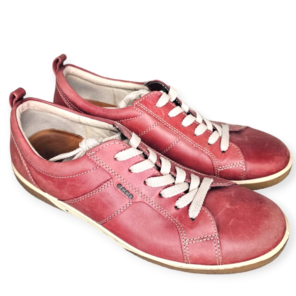 ECCO Women's Chase Port Leather Lace-Up Fashion Sneakers Size EU 39/US8.5